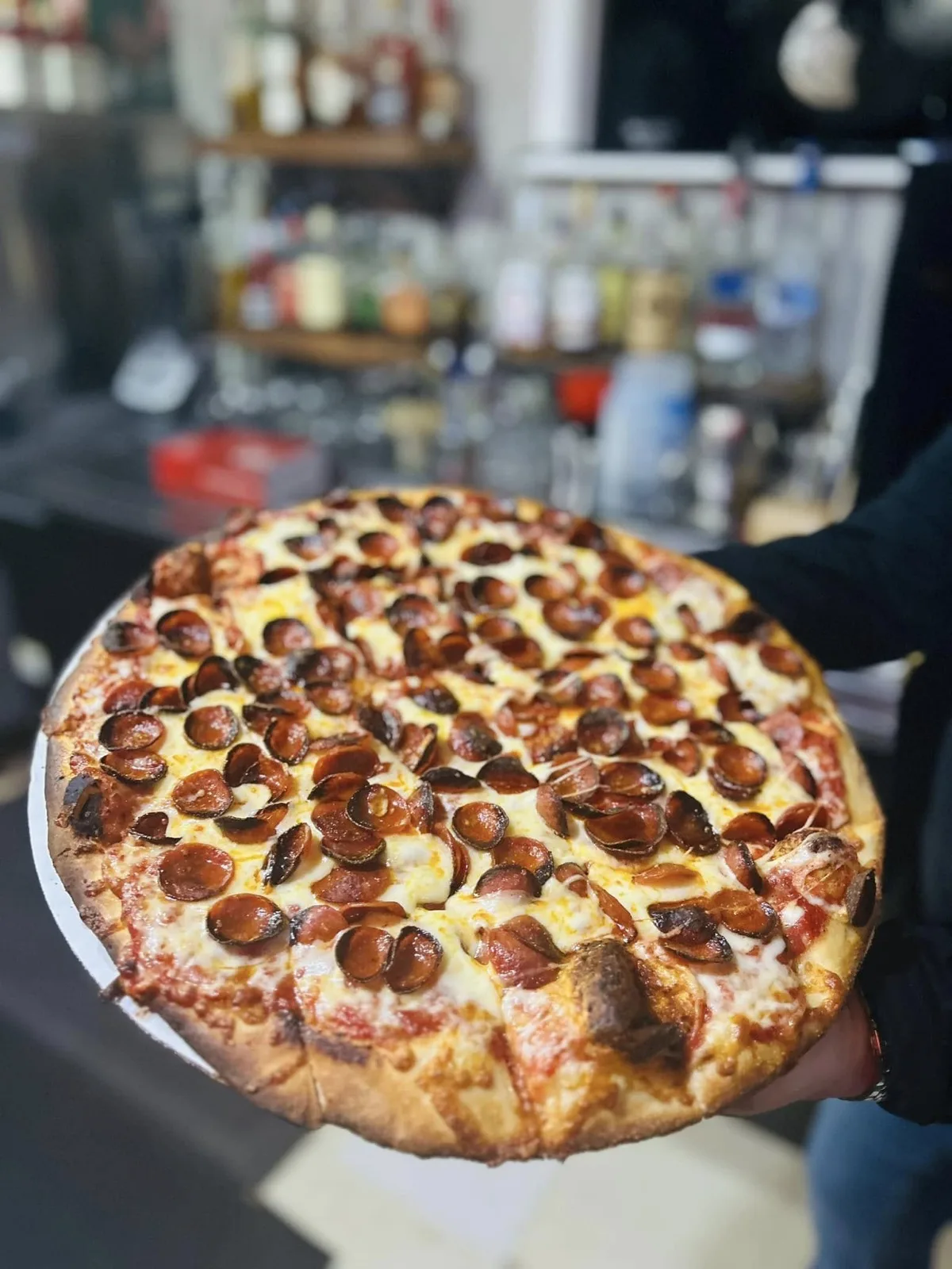 Pepperoni-cup pizza held up at the Branch Pizza bar